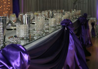 Crystal table decor for elegant centerpieces at affordable rental pricing